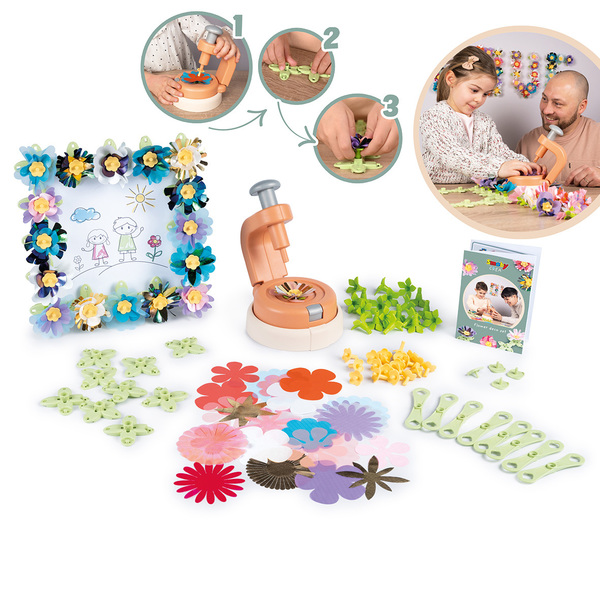 Kit Création Bouquet Avec Machine à Fleurs Pour Filles 3-9 Ans - Activité Manuelle, Cadeau Anniversaire Ou Noël