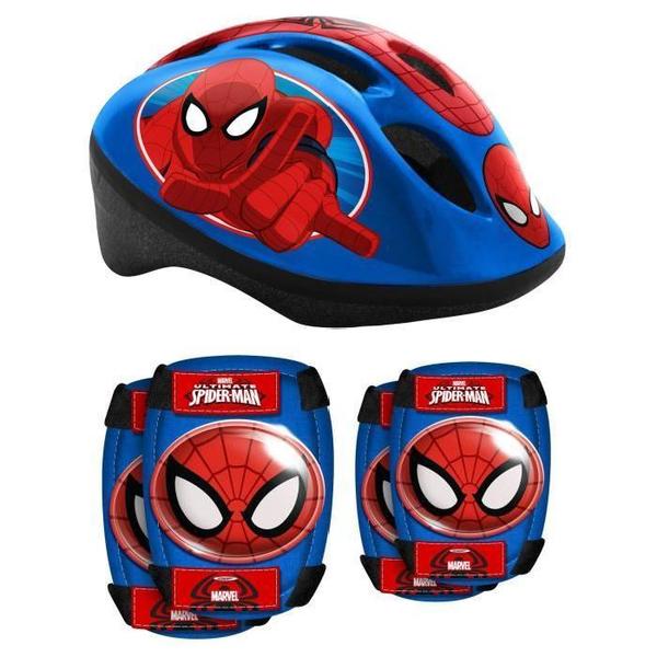 Set avec casque genouillères et coudières - Spider-Man