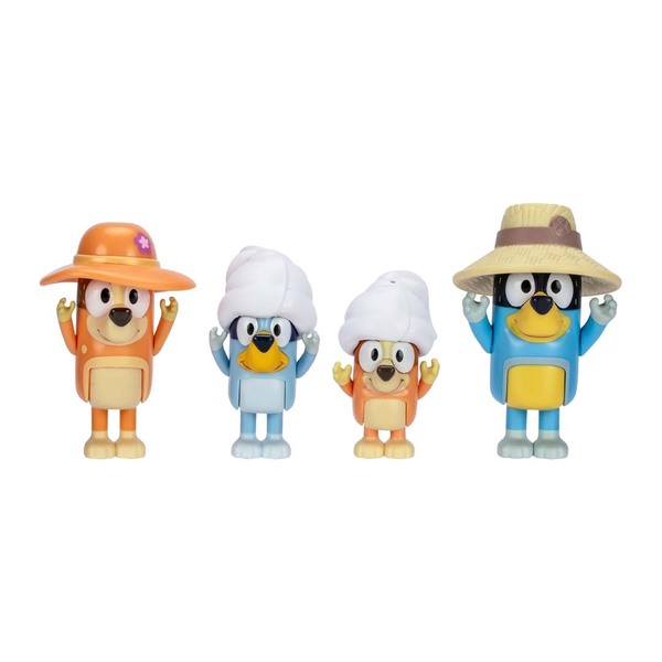 Pack 4 figurines Bluey - Voyage en famille