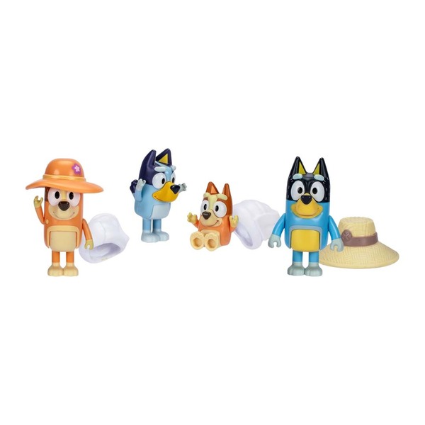 Pack 4 figurines Bluey - Voyage en famille