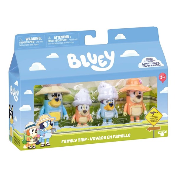 Pack 4 figurines Bluey - Voyage en famille