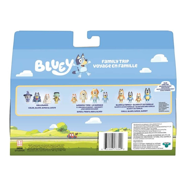 Pack 4 figurines Bluey - Voyage en famille