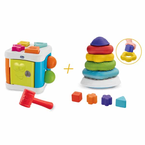 Set de 2 activités - Cubes et anneaux à empiler