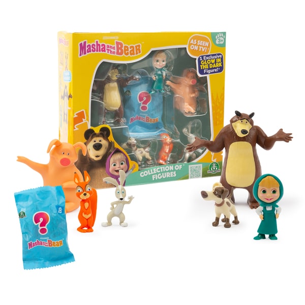 Pack 6 figurines + 1 surprise Masha et Michka 5-7cm