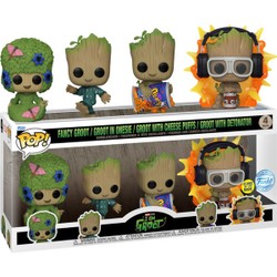 Coffret de 4 figurines Groot - Funko Pop - I am Groot