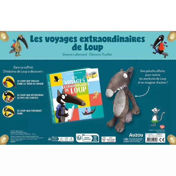 Coffret peluche Les voyages extraordinaires de Loup