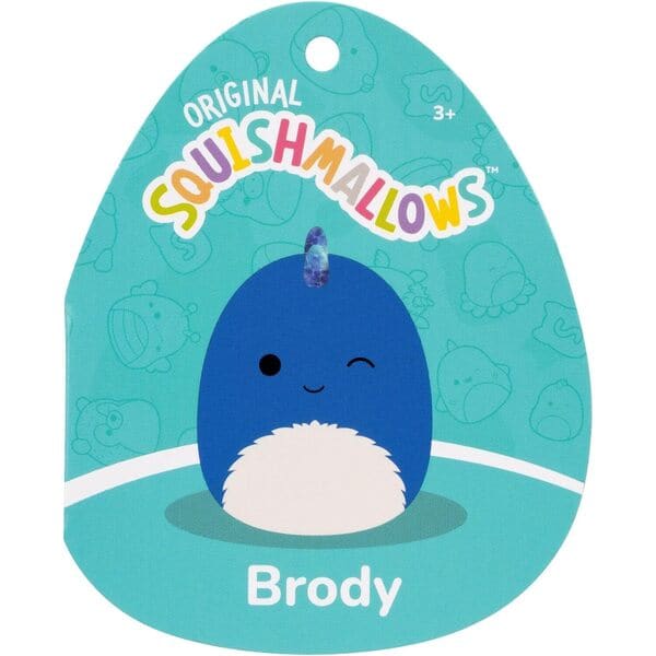 Peluche Squishmallows Brody le dino bleu - 40cm