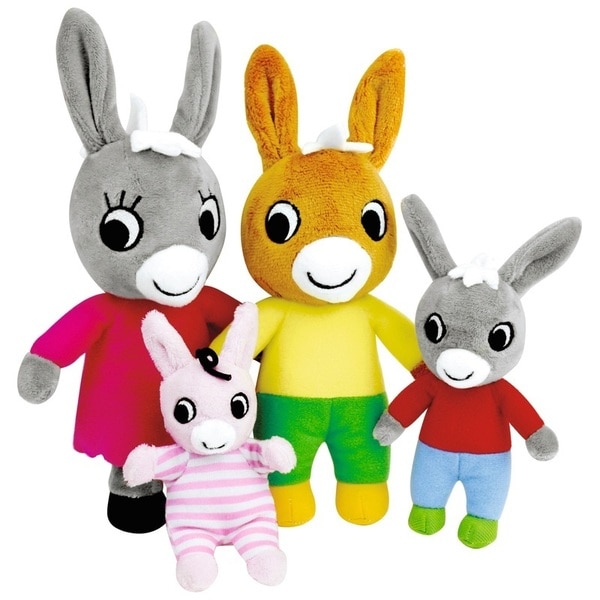 Coffret 4 peluches La famille de l ane Trotro Jemini King Jouet Peluches super heros et personnages Jemini