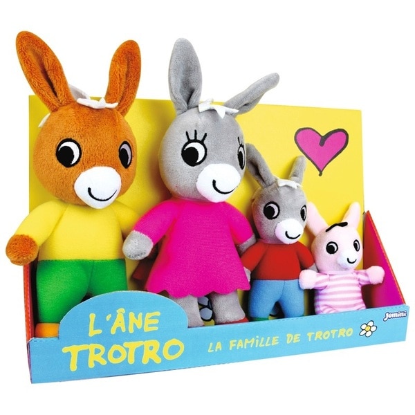 Coffret 4 peluches La famille de l âne Trotro