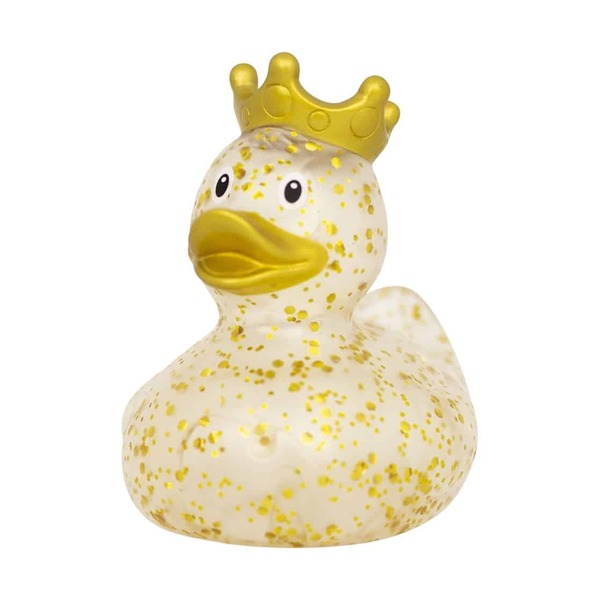 Canard de bain paillettes avec couronne or