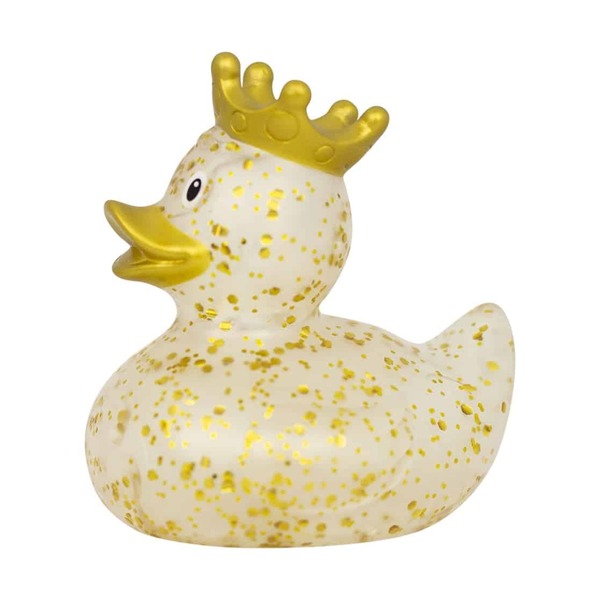Canard de bain paillettes avec couronne or