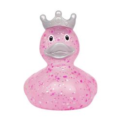 Canard de bain paillettes avec couronne rose