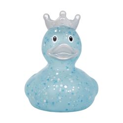 Canard de bain paillettes avec couronne bleu