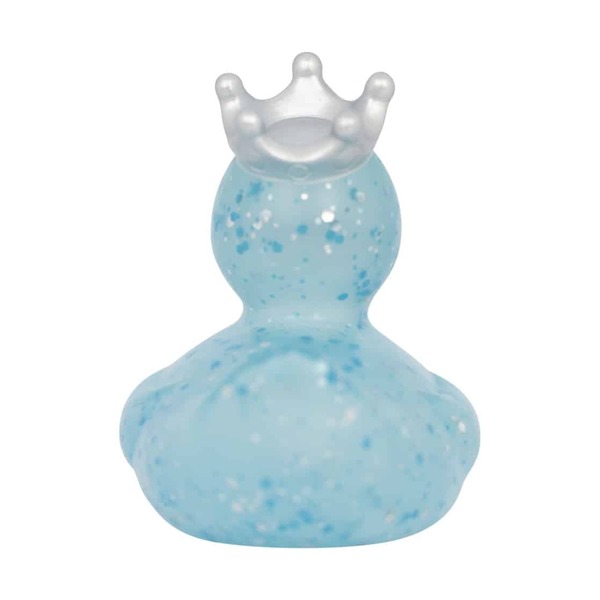 Canard de bain paillettes avec couronne bleu