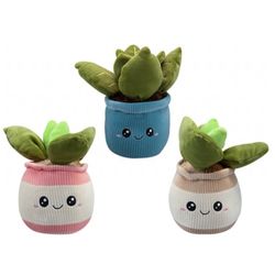 Peluche plantes en pot 20cm 3 assortis