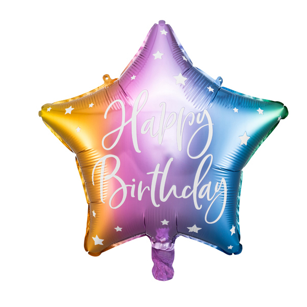 Ballon feuille Happy Birthday - 40 cm