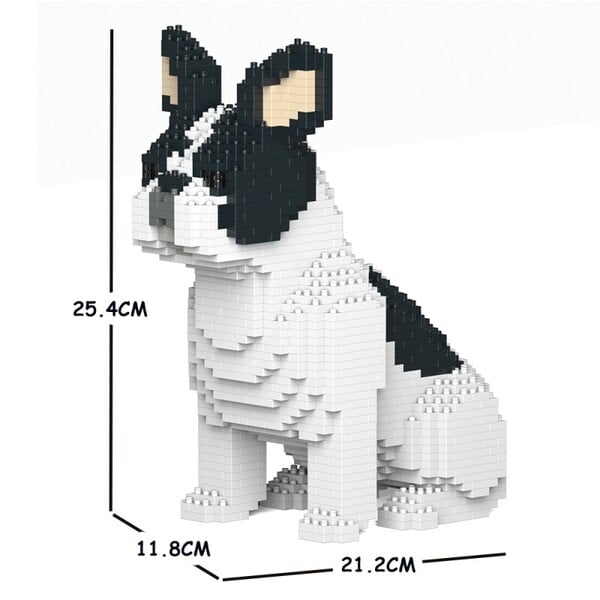 Jeu de construction Jekca - Bouledogue français caille noir assis