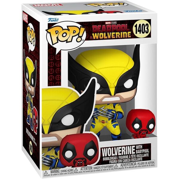 Figurine Wolverine et bébé Deadpool - Funko Pop - N°1403