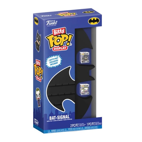 Présentoir Bat-Signal et 2 figurines Bitty Pop Batman et Joker