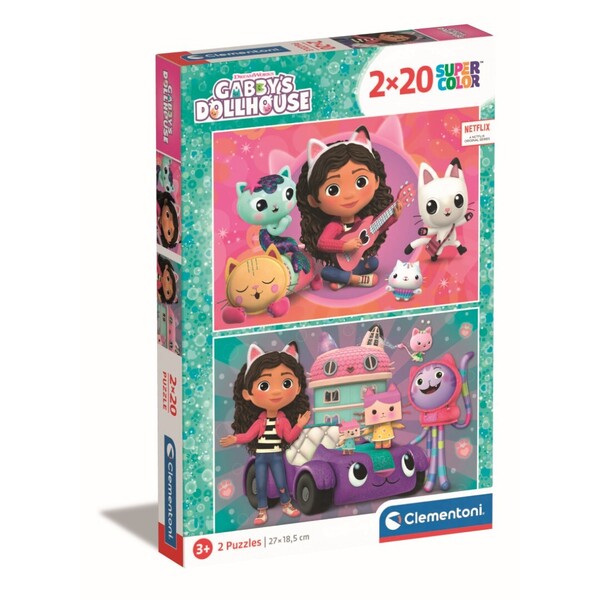 Coffret 2 puzzles 20 pièces Gabby et la Maison Magique