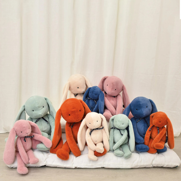Peluche lapin Méloé rose 37cm