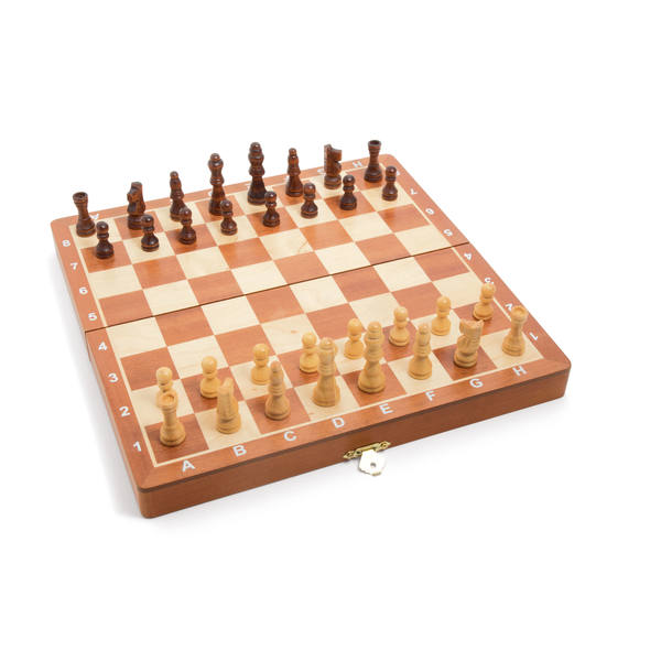 Coffret d'Échecs en bois marqueterie pliable