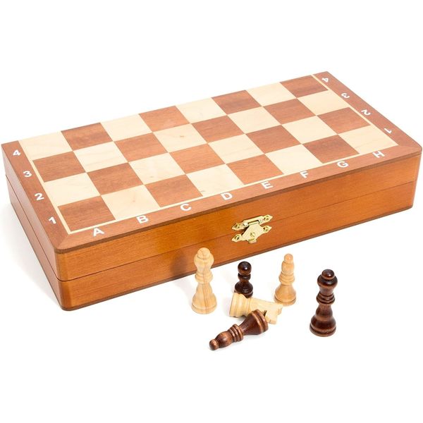 Coffret d Échecs en bois marqueterie pliable