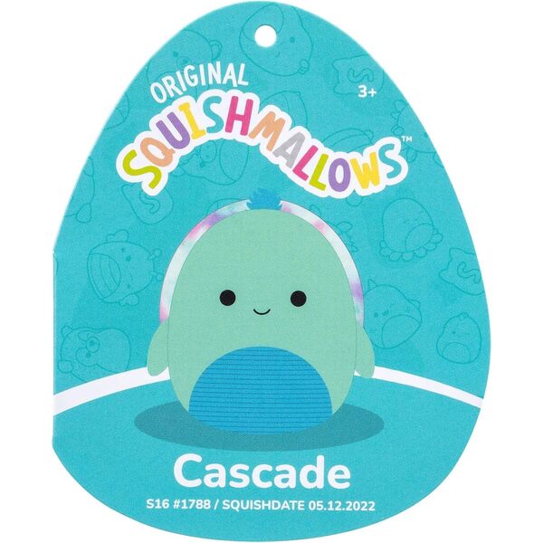Peluche Squishmallows Cascade la tortue bleu sarcelle 