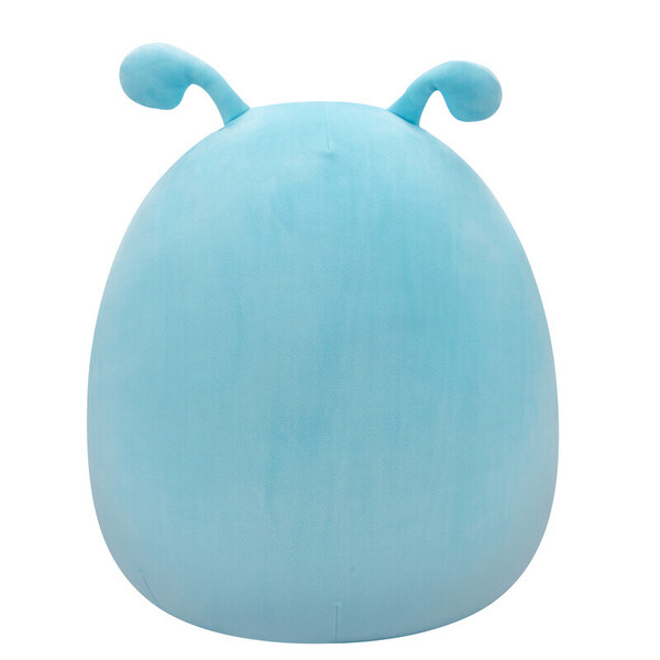 Peluche Squishmallows Natnat l extraterrestre bleu pastel avec une couronne de fleurs