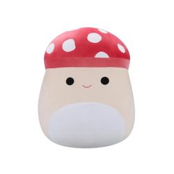 Peluche Squishmallows Malcolm le champignon rouge à pois blancs