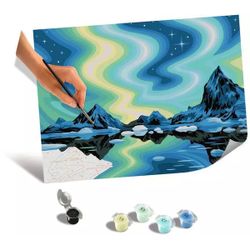 CreArt peinture par numéros Aurores Boréales - 30 x 40 cm