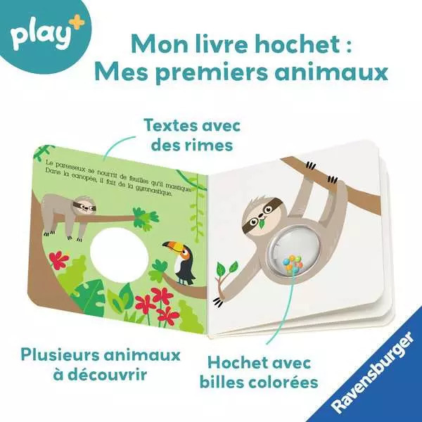 Mon Livre Hochet - Mes Premiers Animaux - Play +