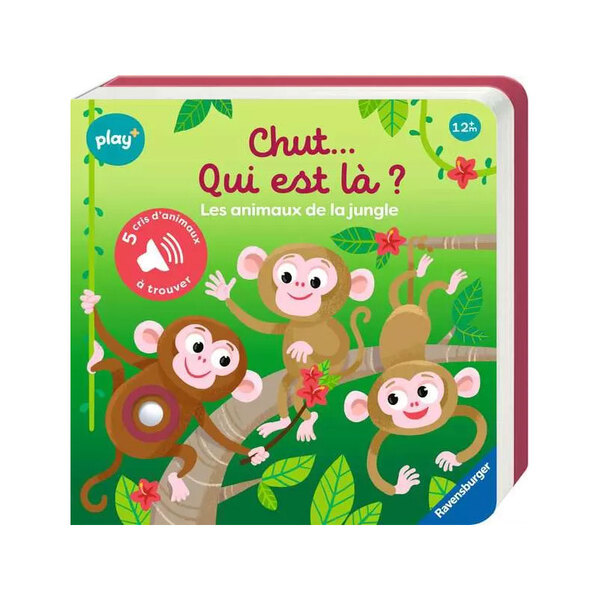 Livre sonore Chut…qui est là ? Les animaux de la jungle - Play +