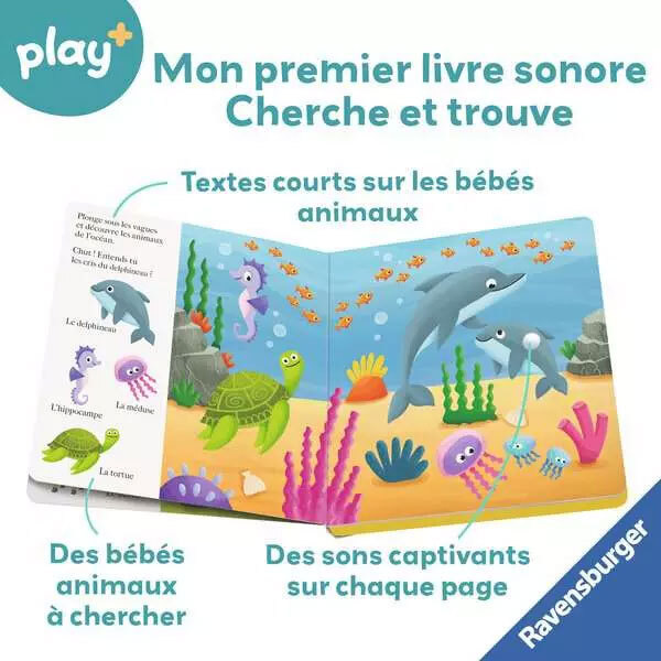 Livre sonore Chut…qui est là ? Les bébés animaux - Play +