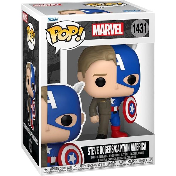 Figurine Captain America et Steve Rogers - Funko Pop - n°1431