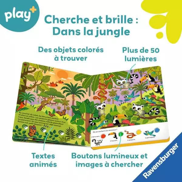Livre Cherche et Brille : Dans la jungle - Play +