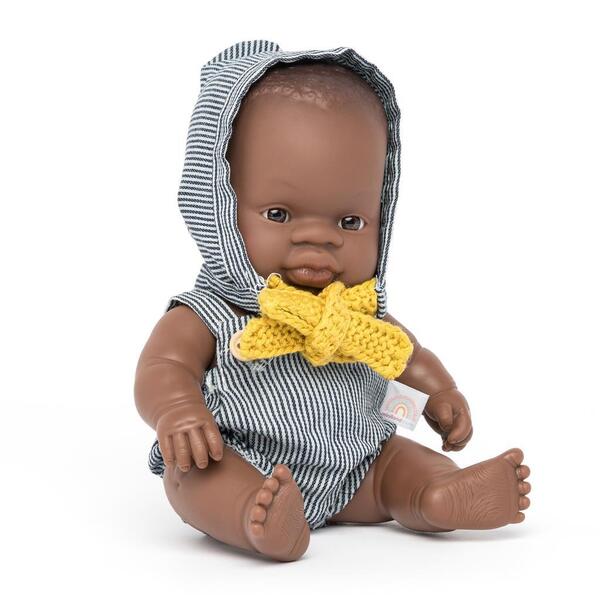 Poupon bébé garçon africain Miniland 21cm