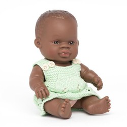 Poupon bébé fille africaine Miniland 21cm