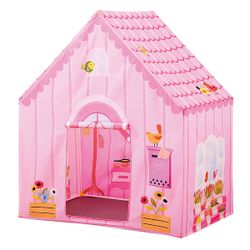 Tente de jeu rose en tissu avec lumières