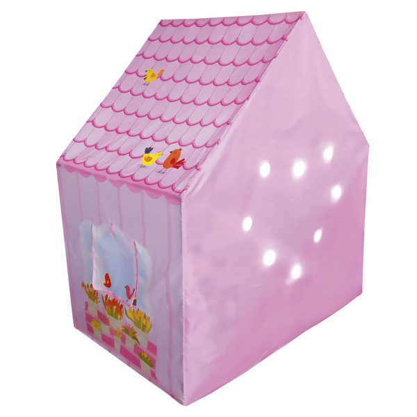 Tente de jeu rose en tissu avec lumières