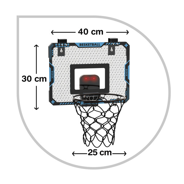 Panneau de basket électronique mural avec ballon