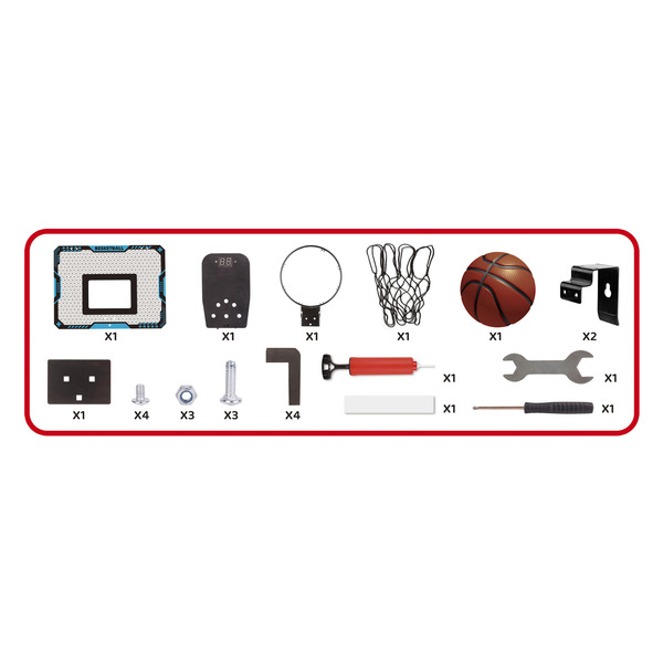Panneau de basket électronique mural avec ballon