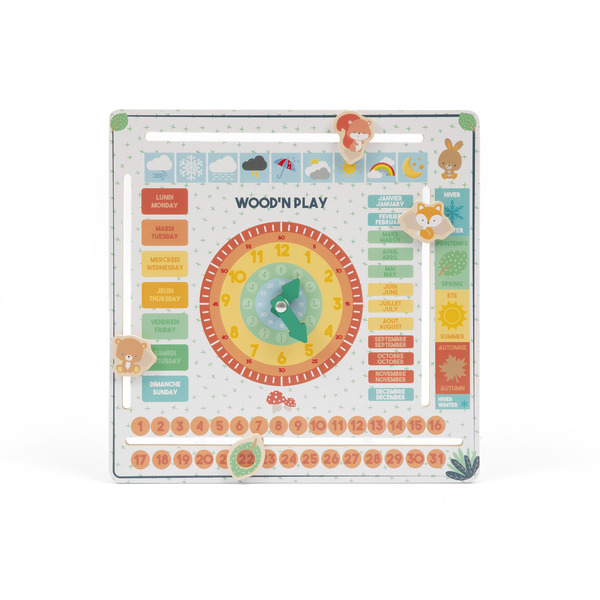 Calendrier en bois éducatif