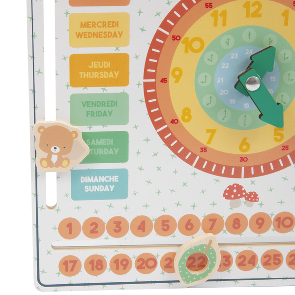 Calendrier en bois éducatif