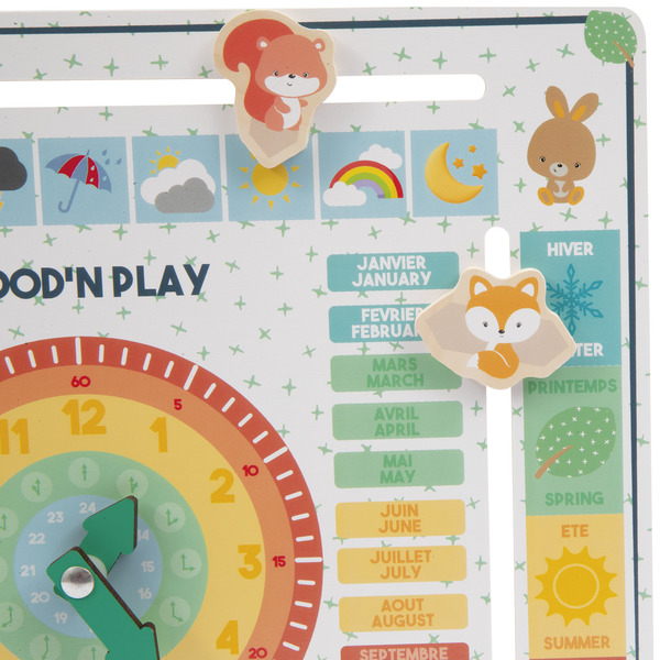 Calendrier en bois éducatif