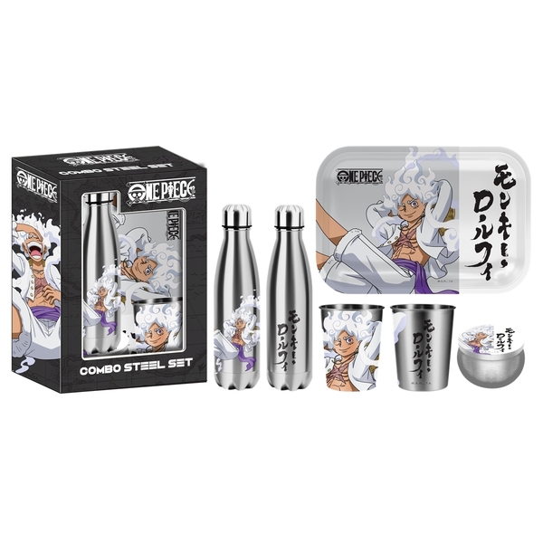 Coffret 100% métal One Piece gourde isotherme et 3 accessoires