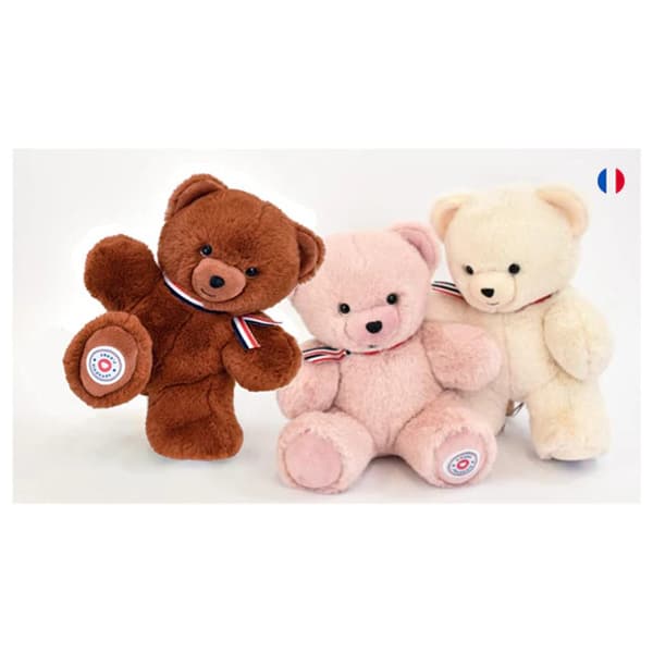 Peluche "Le petit ours français" blanc 25cm