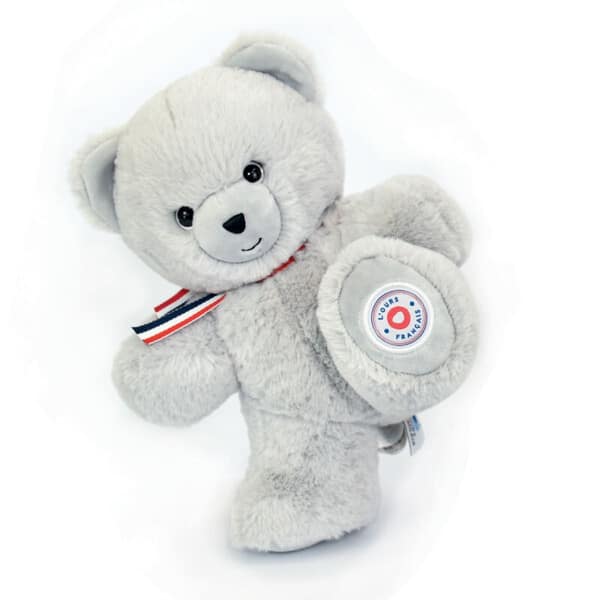 Peluche "Le petit ours français" gris perle 25cm