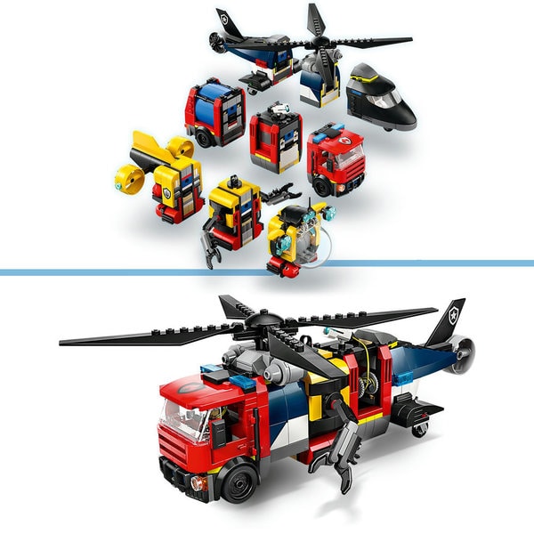 60462 - LEGO® City - Hélicoptère, camion de pompiers et sous-marin modulable