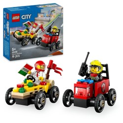 60458 - LEGO® City - Pack de bolides de course : camion de pizza contre camion de pompiers